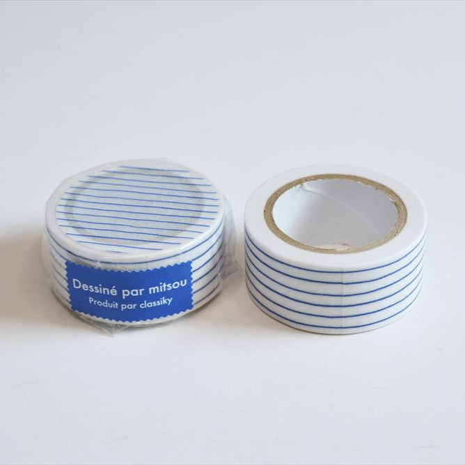 Classiky - Washi Tape - Mitsou (Stripe, Blue)