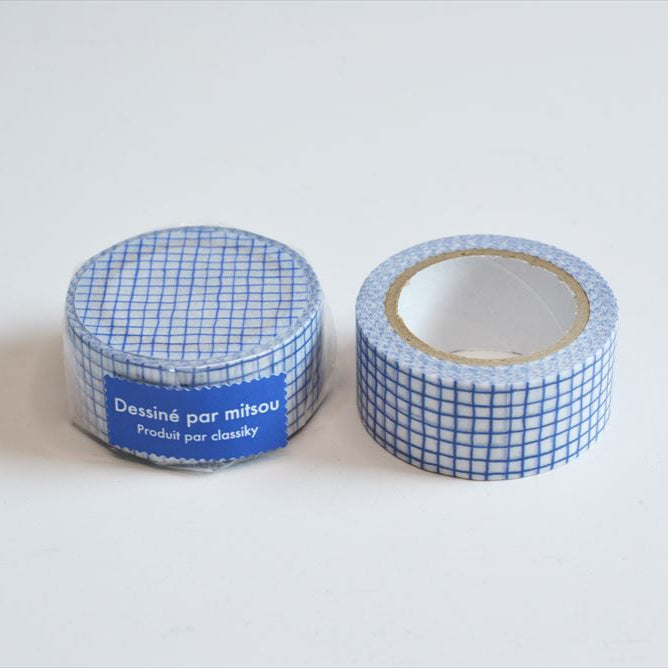 Classiky - Washi Tape - Mitsou (Grid, Blue)