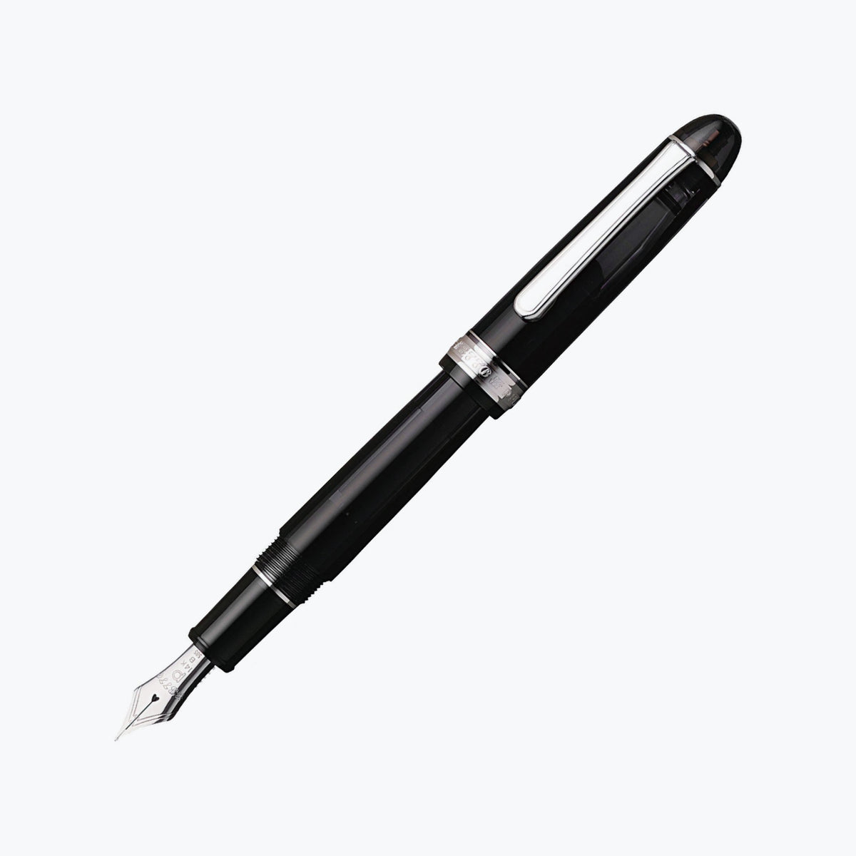 Platinum - Fountain Pen - #3776 Century - Black Diamond (Rhodium)