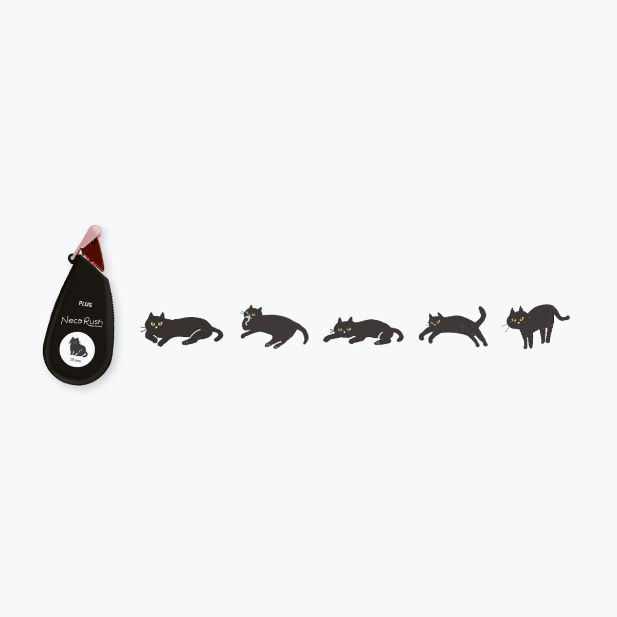 Plus - Washi Tape - Neco Rush - Kuroneko