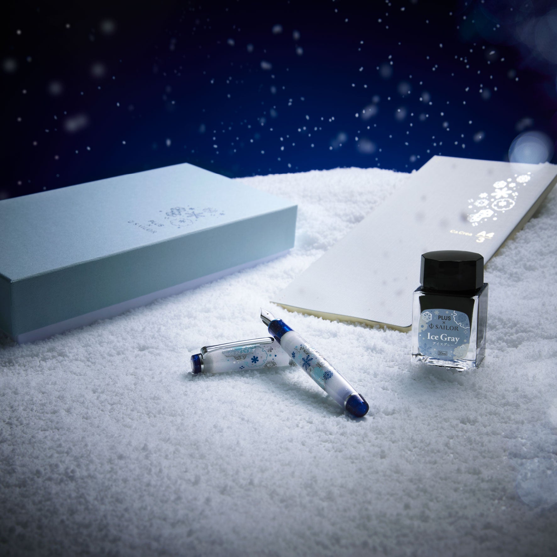 Plus x Sailor - Fountain Pen Set - ProGear Slim - First Snow