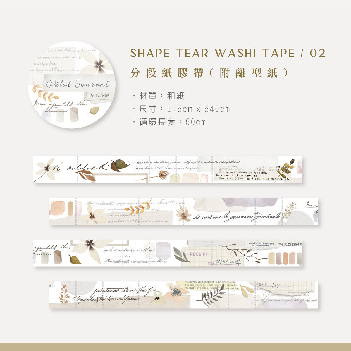 MU Lifestyle - Washi Tape - Shape Tear - #002