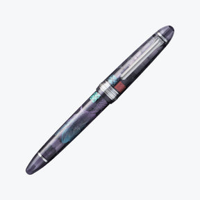 Sailor 1911 Large fountain pen in Tsuki design from the Ninja series, with moon and rooftop motif