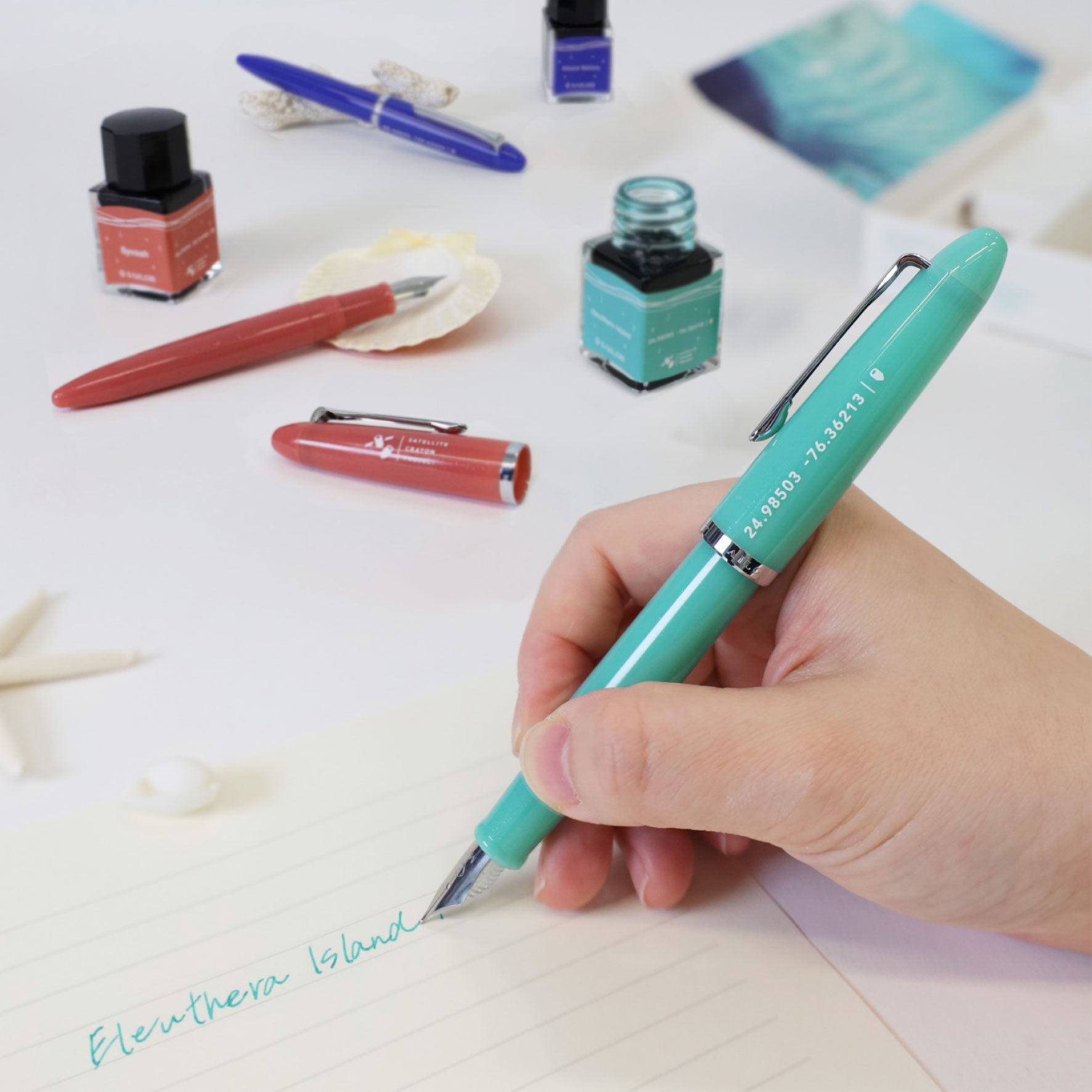 Sailor x Satellite Crayon Project - Fountain Pen Set - Eleuthera Island