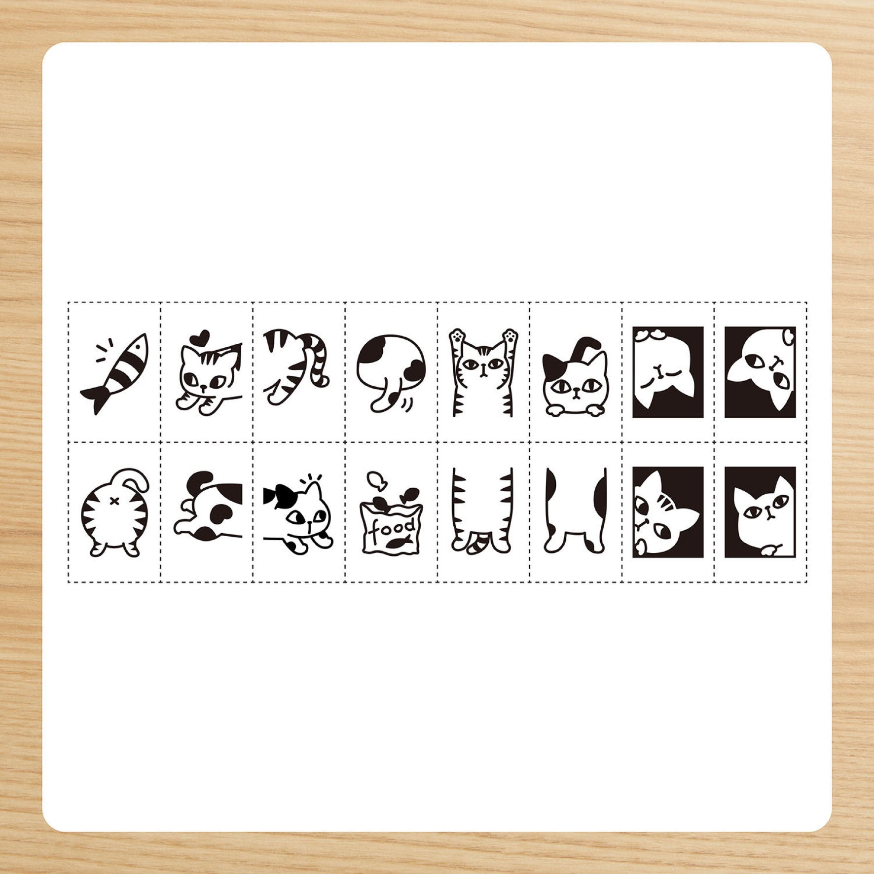 Shachihata - Stamp - Linked Frame - Cats