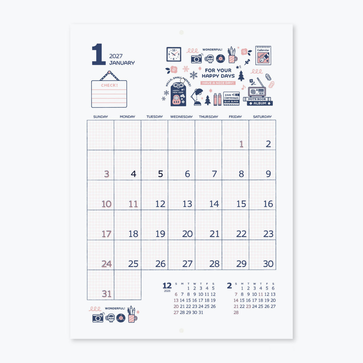 Shinnippon Calendar - 2027 Calendar - Eric - Wall-Hanging - A3