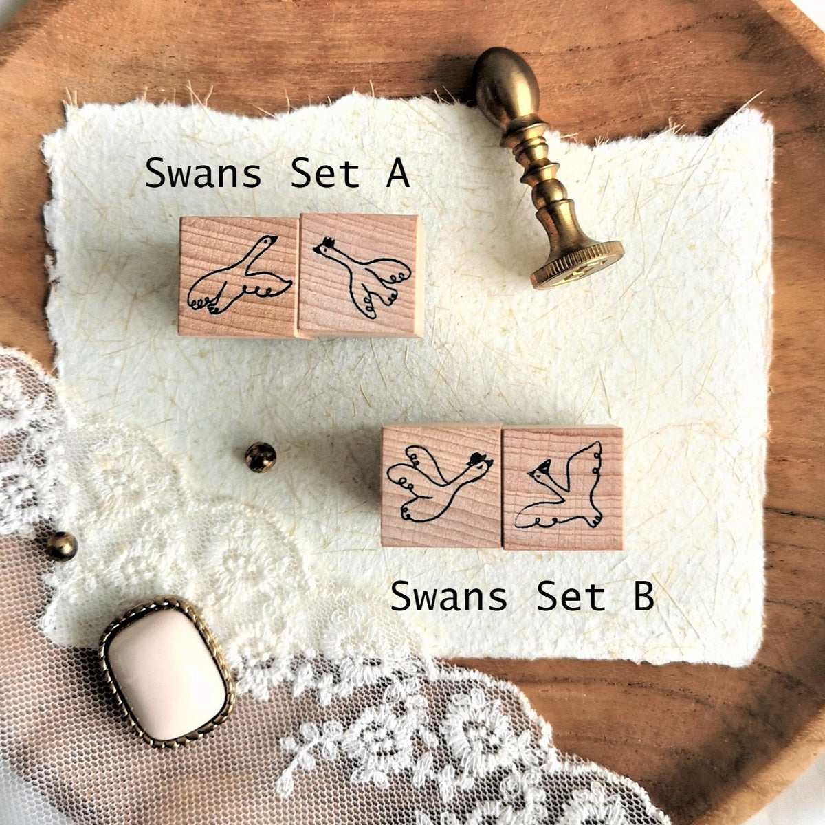 Eileen Tai - Stamp - Swans Set A