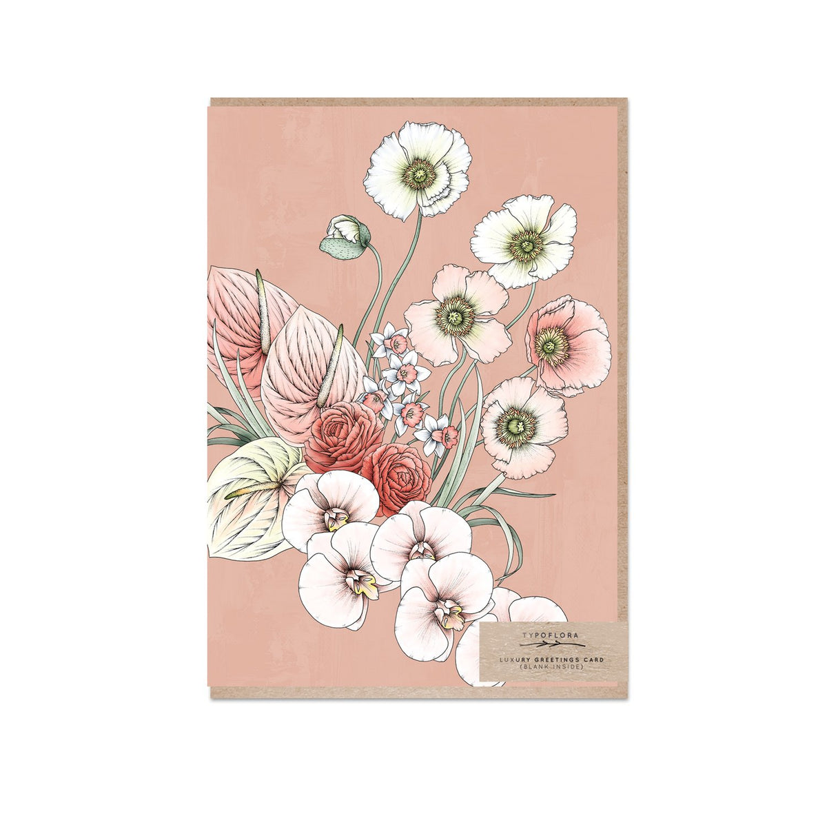 Typoflora - Card - Florist Bouquet (Peach)