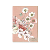 Typoflora greeting card featuring a bouquet of poppies on pale rust background