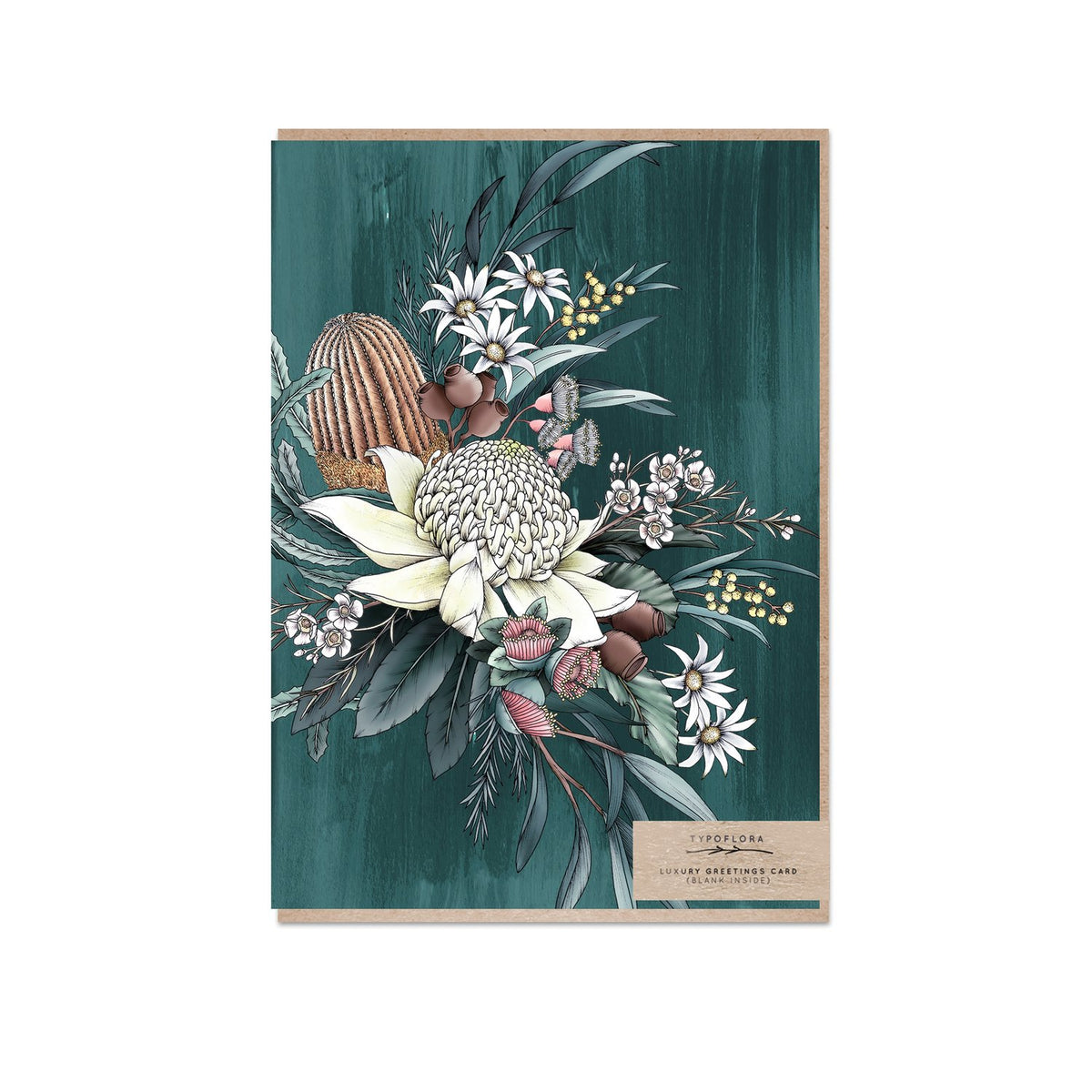 Typoflora - Card - Florist Bouquet (Teal)