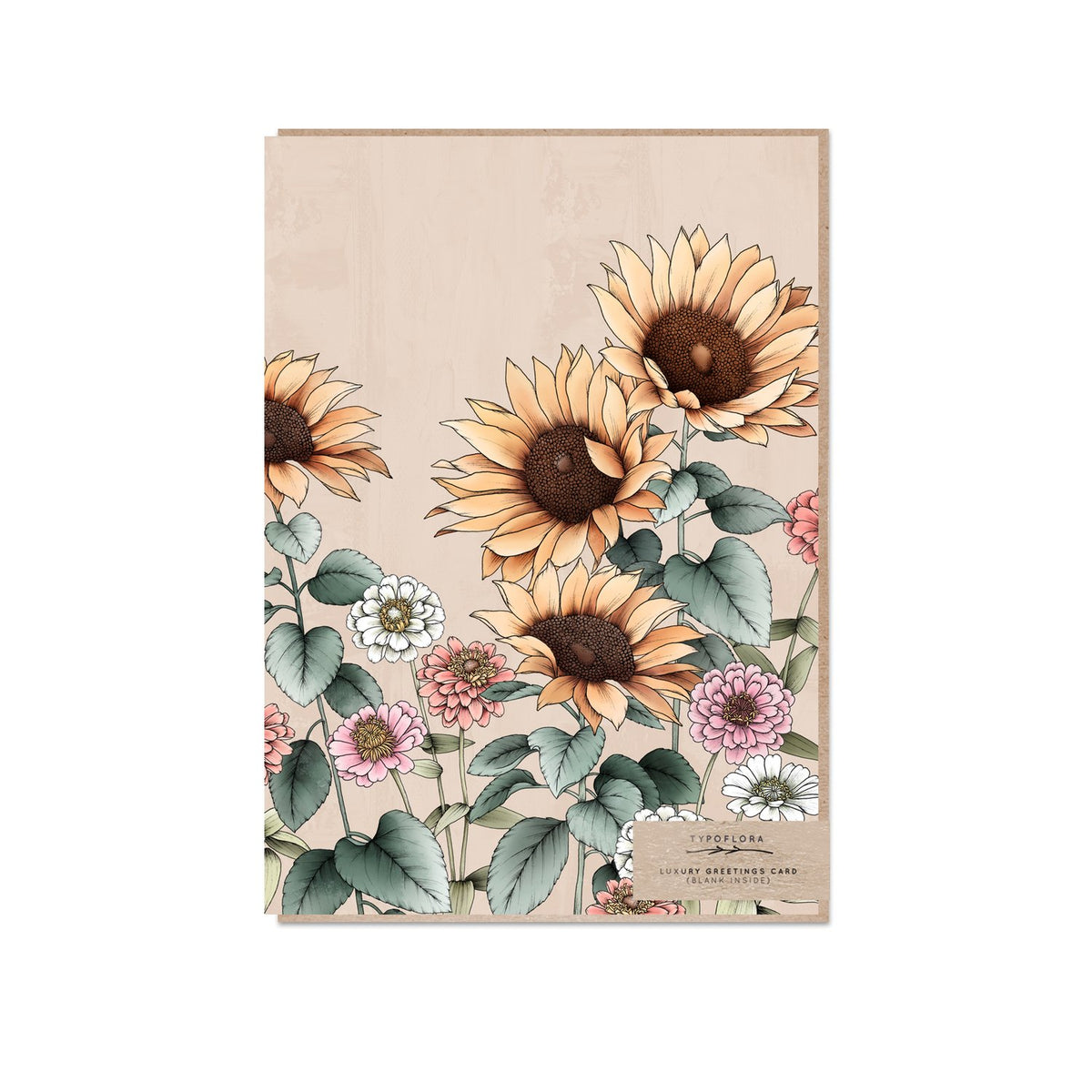 Typoflora - Card - Sunflowers