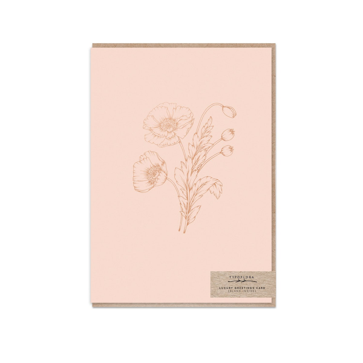 Typoflora - Card - Soft Pink Poppies