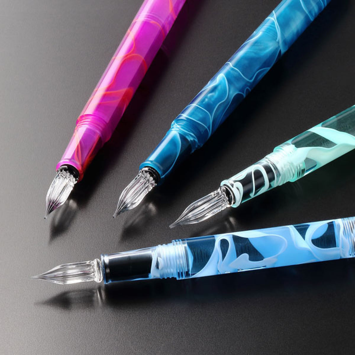 Teranishi - Calligraphy Pen - Glass Nib - Peacock Blue