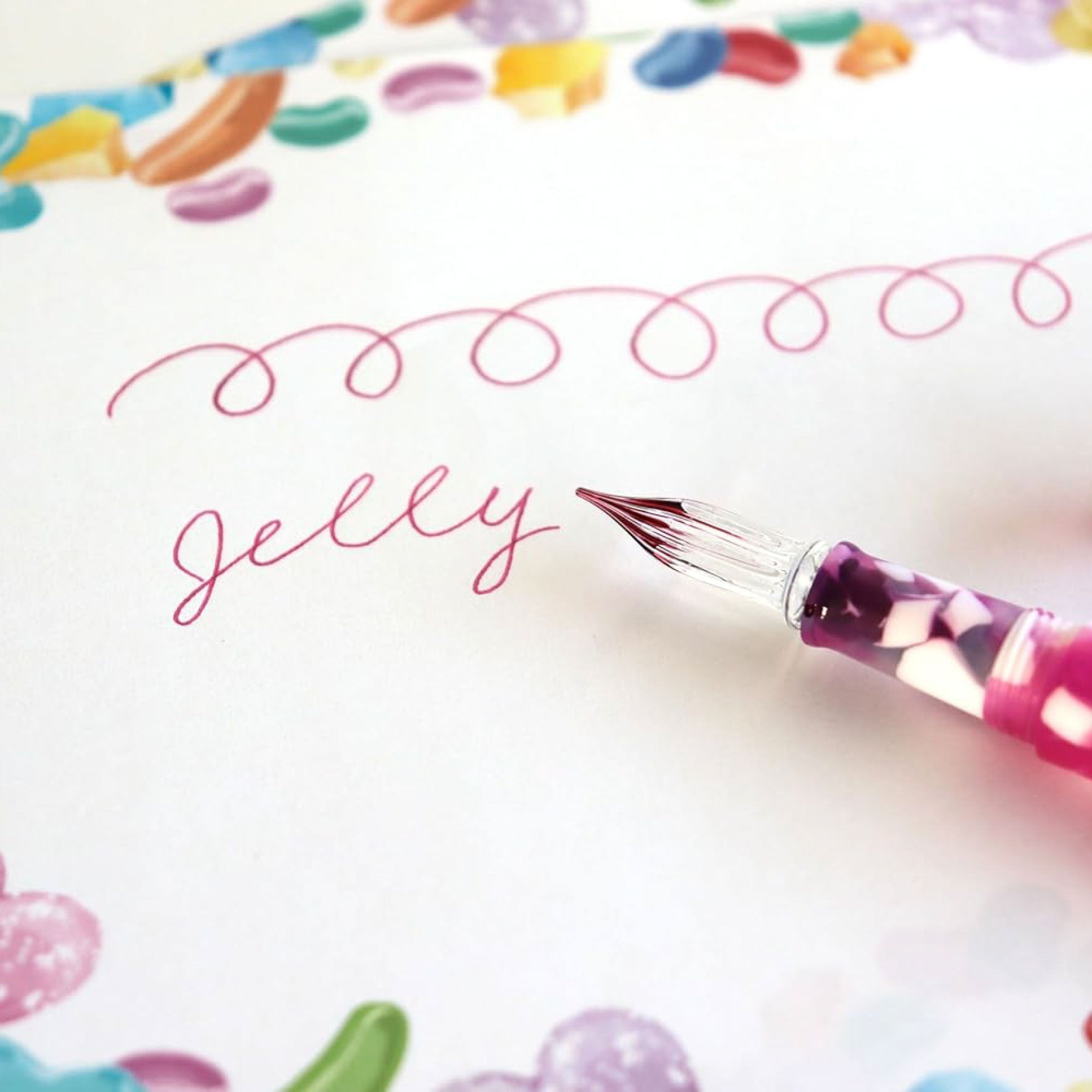Teranishi - Calligraphy Pen - Glass Nib - Jelly - Pink