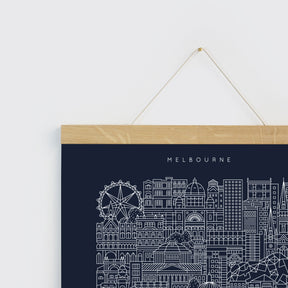The City Works - Poster - Melbourne Blueprint - A3