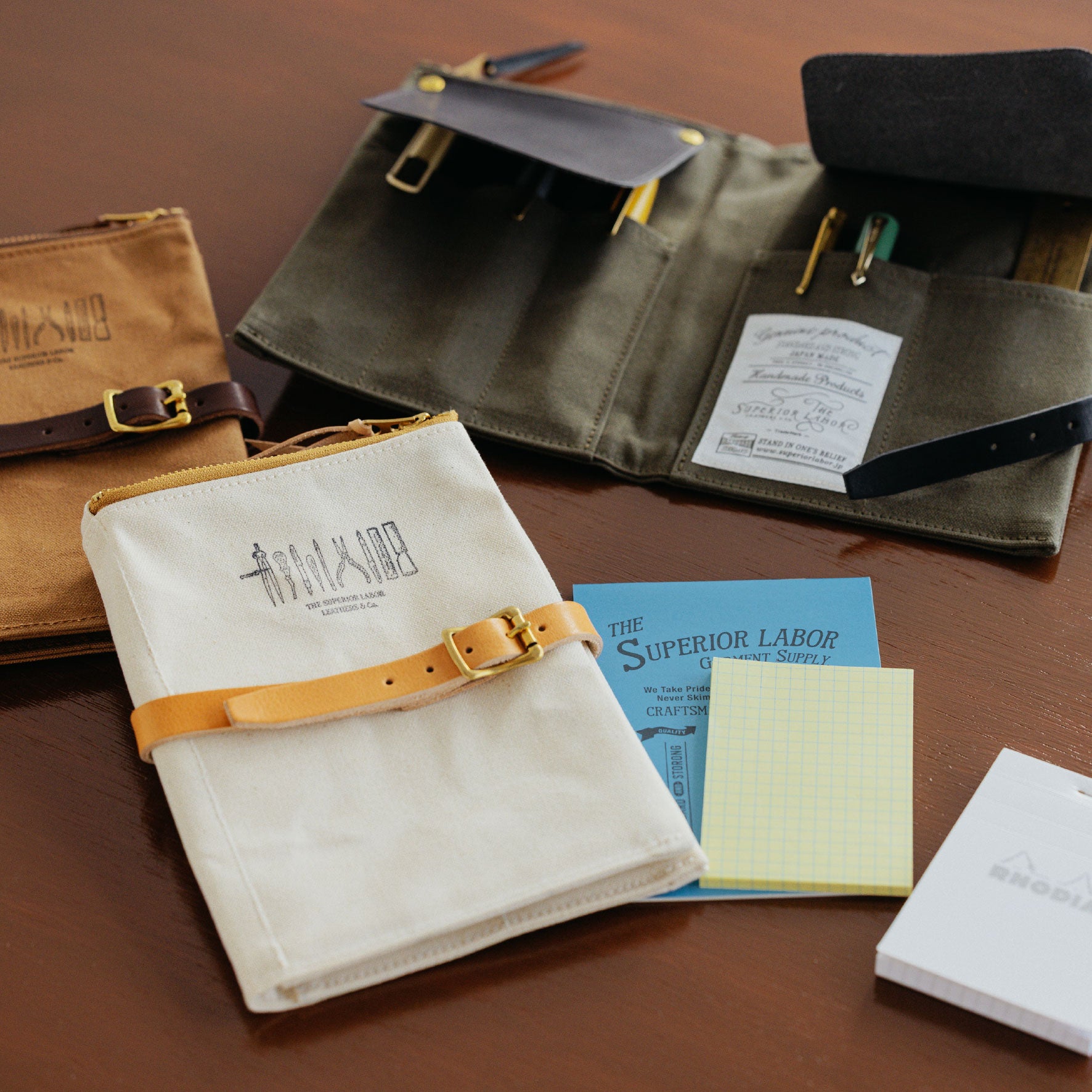 The Superior Labor - Pen Case - Paraffin Canvas - Brown