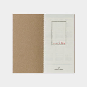 Traveler's Company - 2026 Diary - 6 Month Insert - Regular - Weekly Vertical (Jul - Dec)