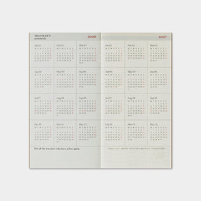 Traveler's Company - 2026 Diary - 6 Month Insert - Regular - Weekly Vertical (Jul - Dec)