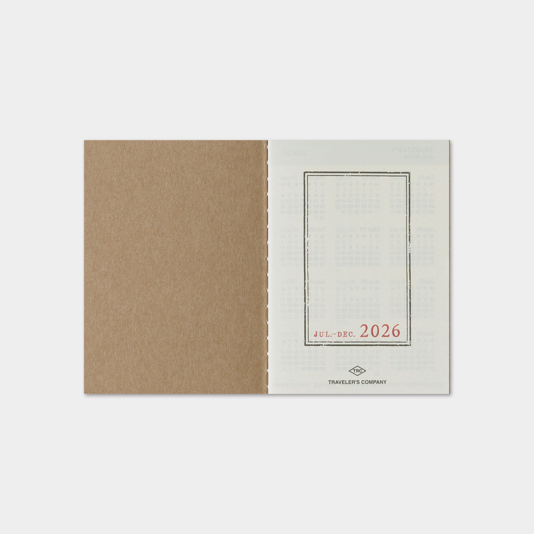 Traveler's Company - 2026 Diary - 6 Month Insert - Passport - Weekly (Jul - Dec)