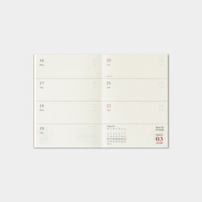 Traveler's Company - 2026 Diary - Insert - Passport - Weekly
