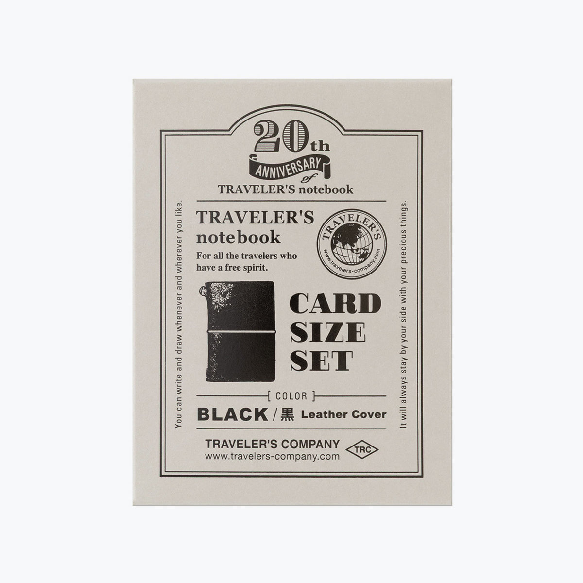 Traveler's Company - Traveler's Notebook - Card Size Set (20th Anniversary) - Black