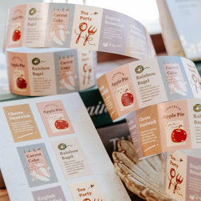 Meow Illustration - Label Sticker Roll  - Teaparty