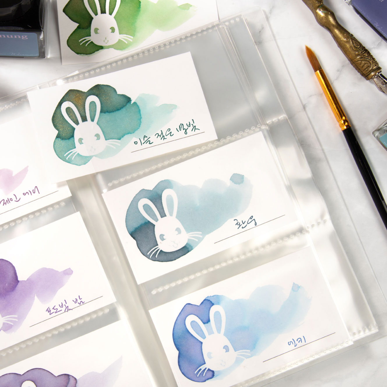 Wearingeul - Ink Swatch Cards - Rabbit