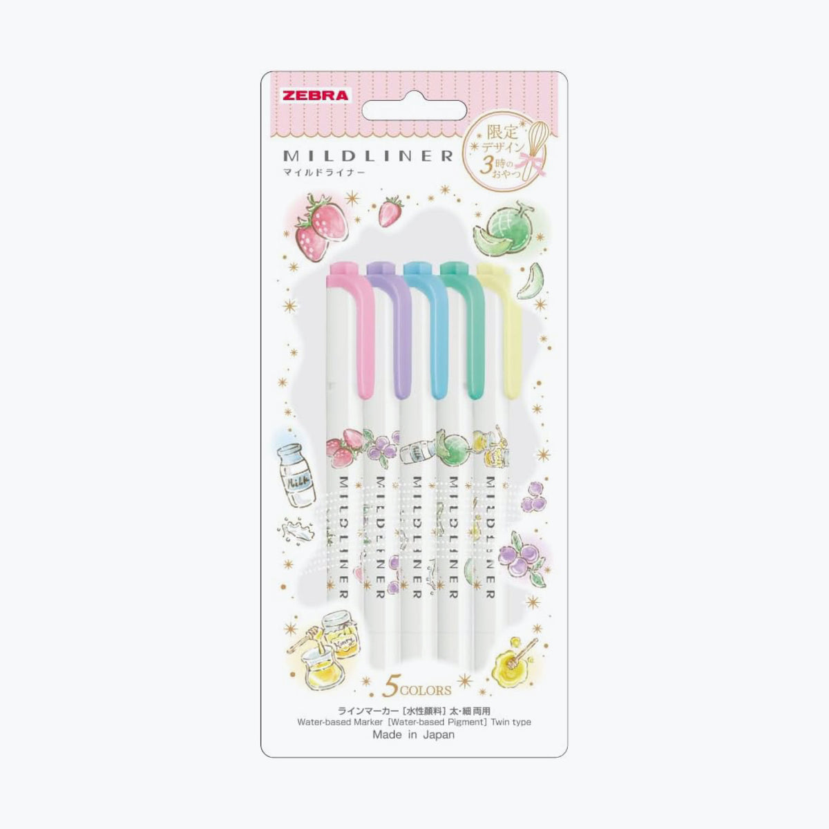 Zebra - Highlighter - Mildliner -  3 O'Clock Snack - Set A