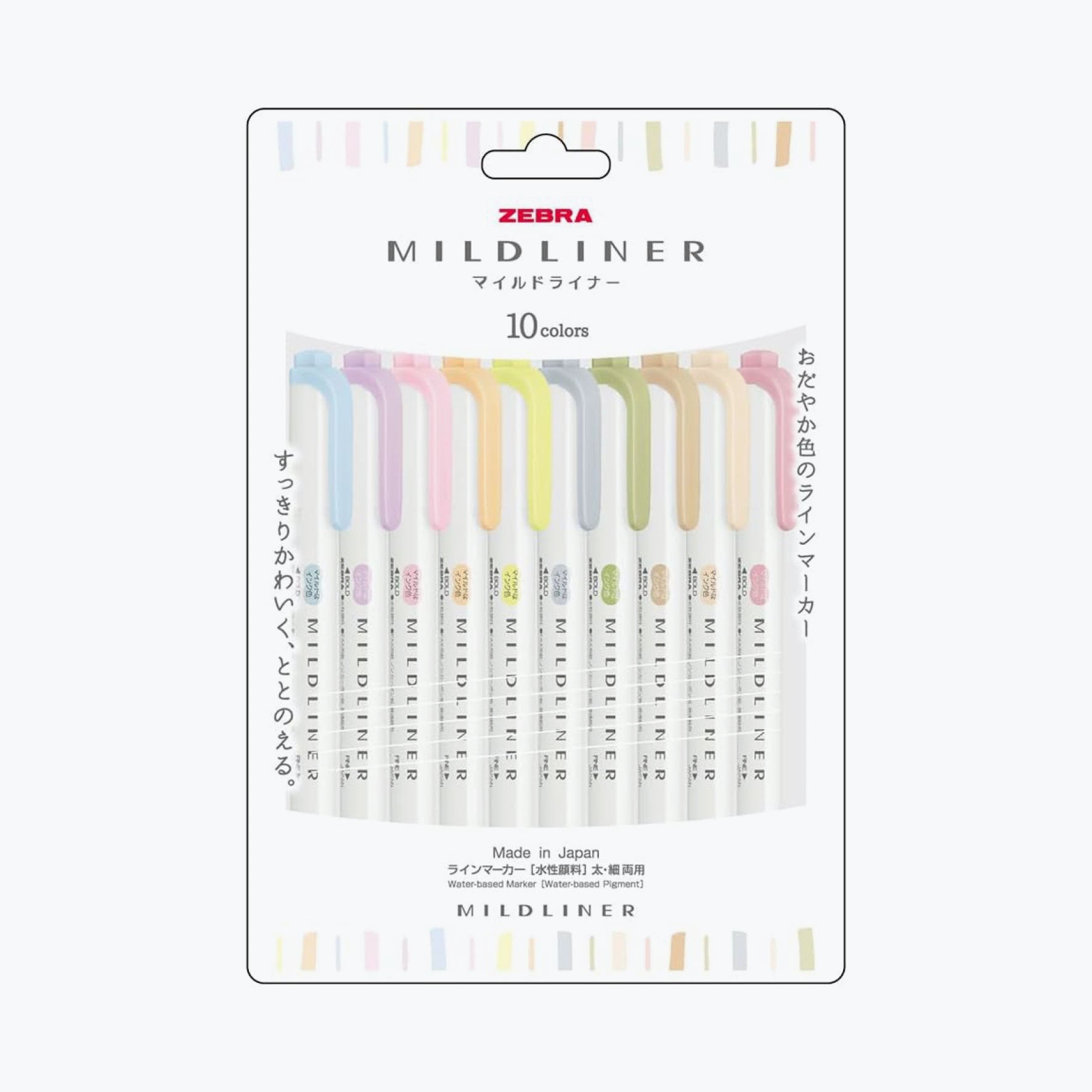 Zebra - Highlighter - Mildliner Double Sided - 10 Colors Set (Gentle & Neutral)