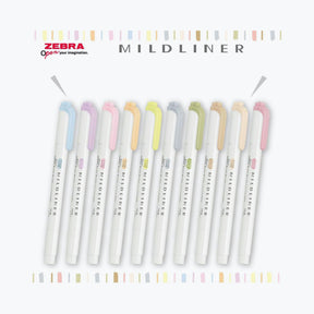 Zebra - Highlighter - Mildliner Double Sided - 10 Colors Set (Gentle & Neutral)
