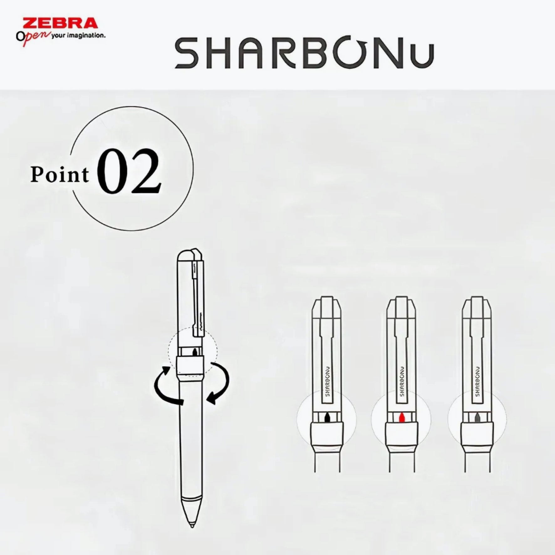 Zebra - Multi Pen - Sharbo Nu - 3 in 1 - Black