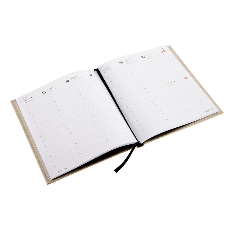 Bookbinders Design - 2026 Diary - Hardcover - Regular - Sandbrown