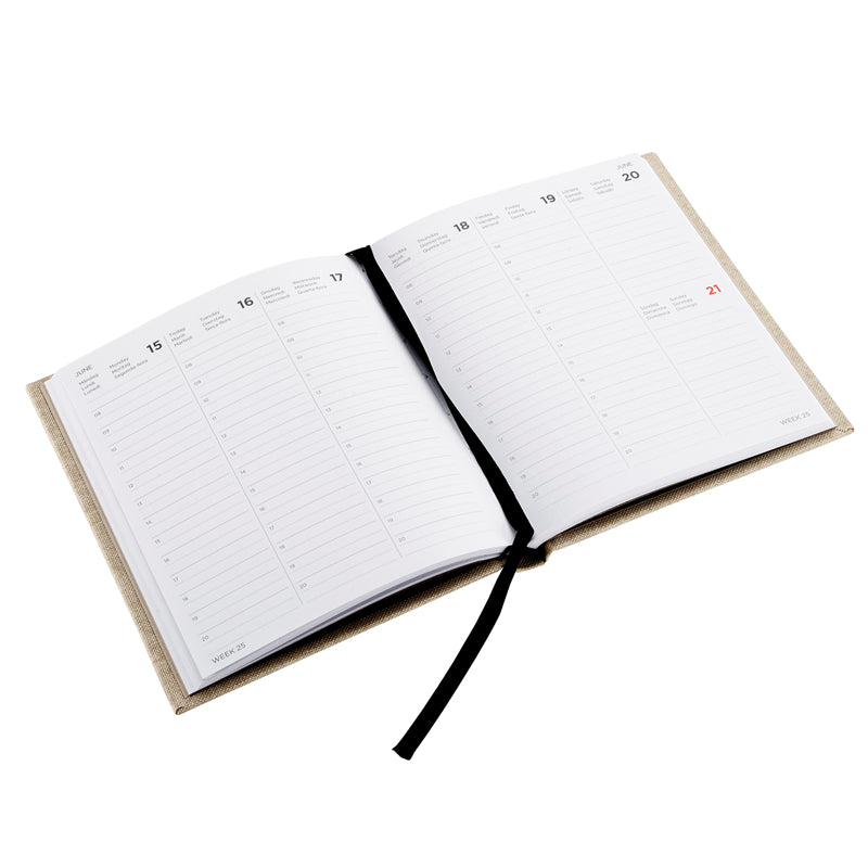 Bookbinders Design - 2026 Diary - Hardcover - Small - Sandbrown