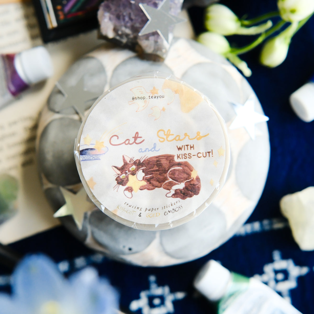 TeaYou - Tape - Tracing Paper - Cat And Stars