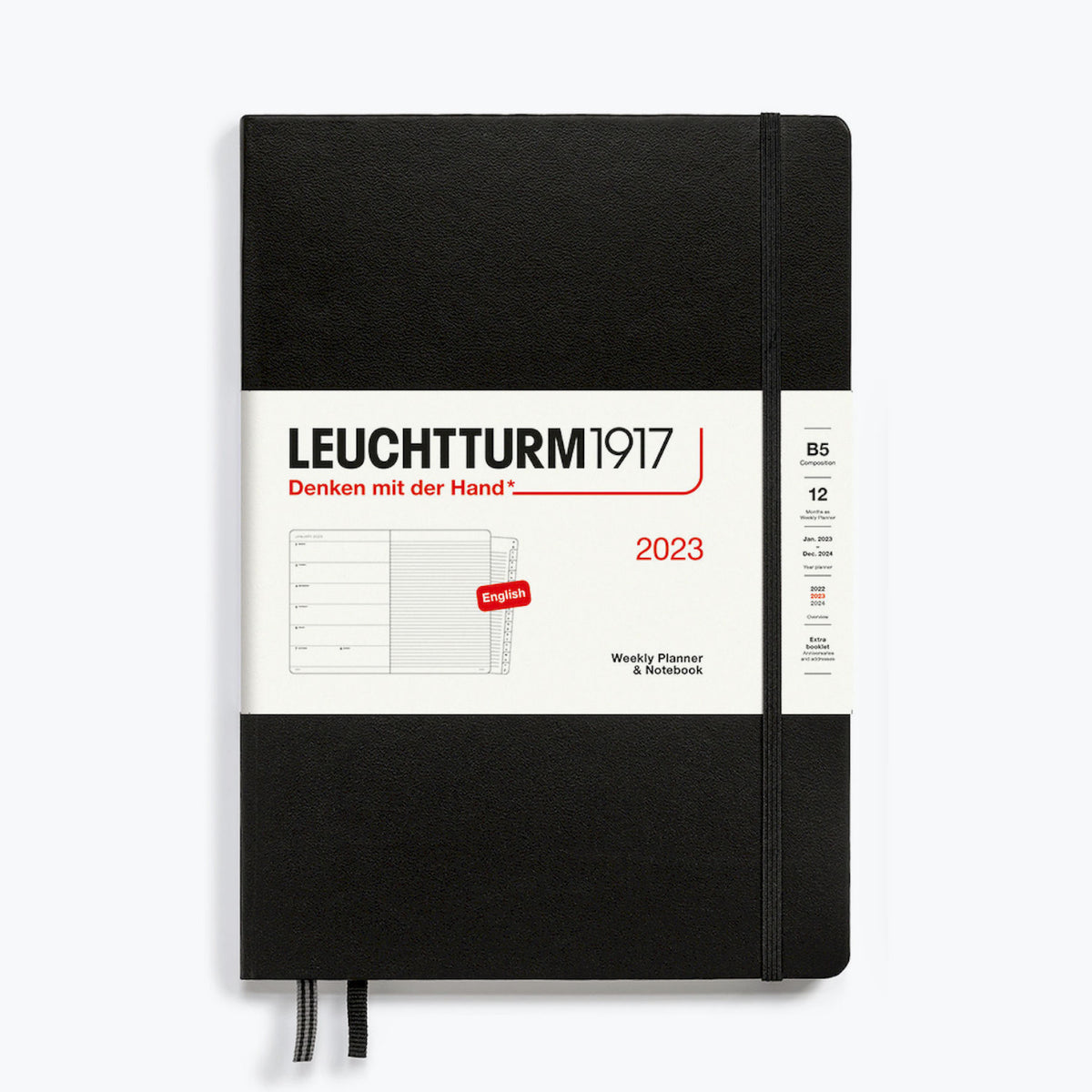 Leuchtturm1917 - 2024 Diary - Weekly Notebook - B5 - Black