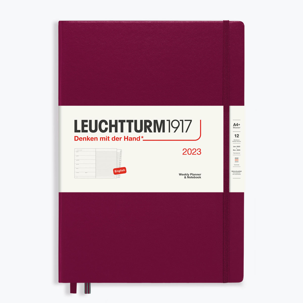 Leuchtturm1917 - 2024 Diary - Weekly Notebook - A4 - Port Red