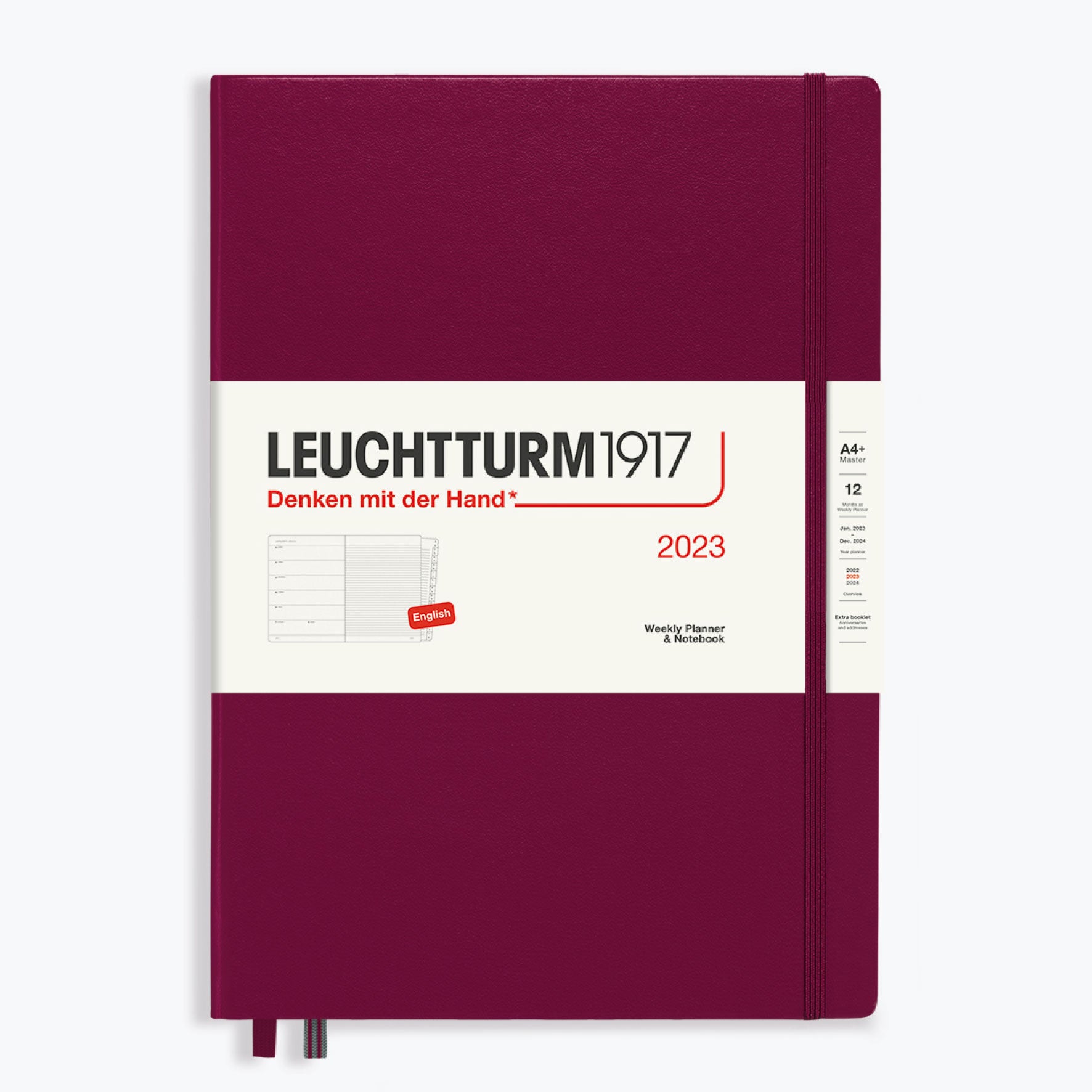 Leuchtturm1917 - 2024 Diary - Weekly Notebook - A4 - Port Red