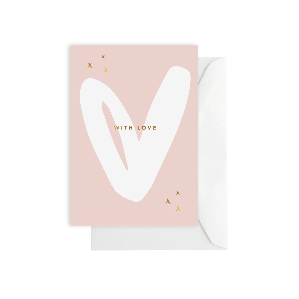 ELM Paper - Card - Love - With Love Heart Pale Pink