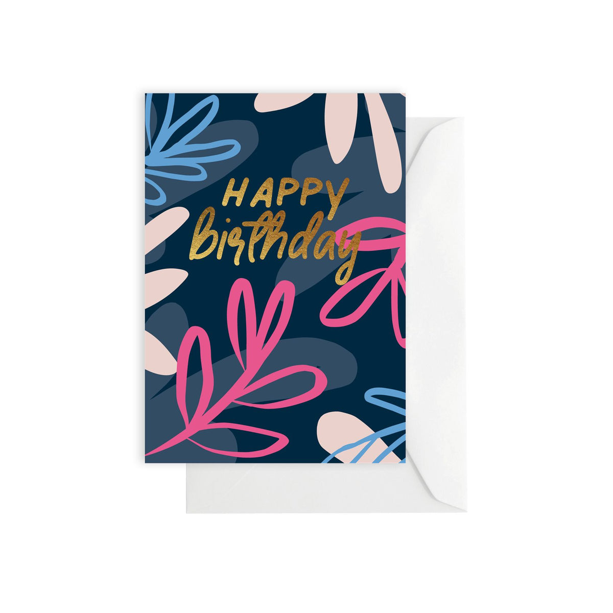 ELM Paper - Card - Birthday - Foliage Navy Birthday