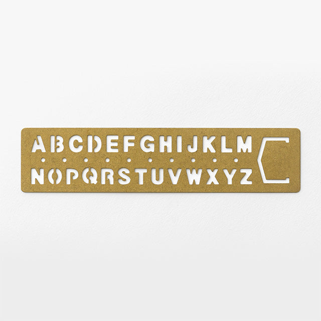 Traveler's Company - Brass Template Bookmark - Alphabet