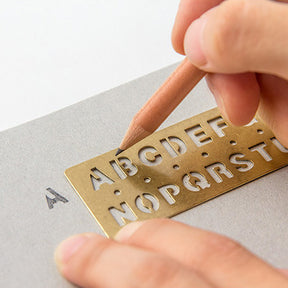 Traveler's Company - Brass Template Bookmark - Alphabet