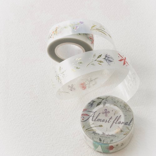 Meow Illustration - Washi Tape - Almost Floral (PET)