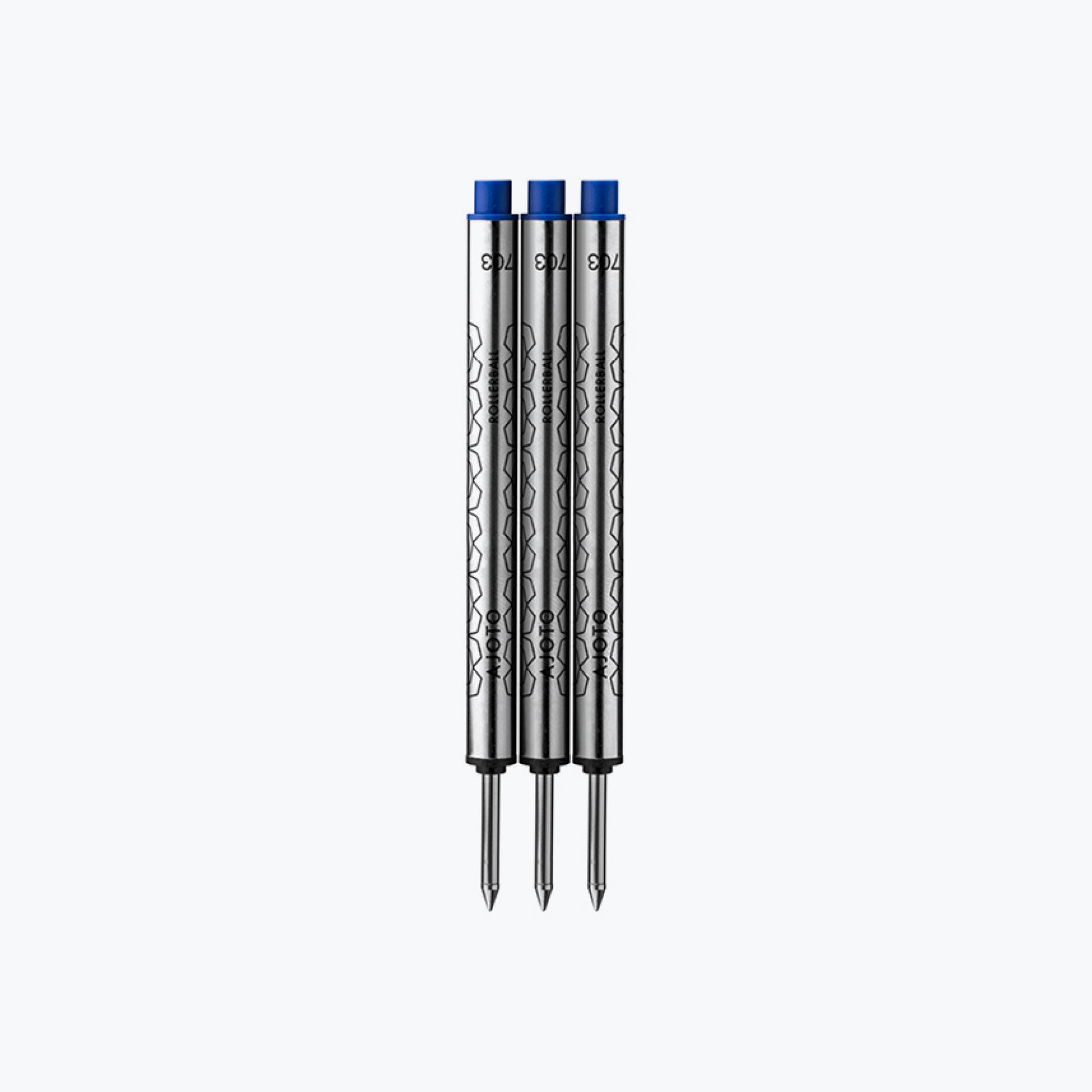 Ajoto - Rollerball Refills - Blue - Pack of 3