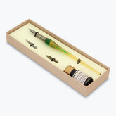 Bortoletti - Calligraphy Pen Set - Murano Glass - Gold - Green