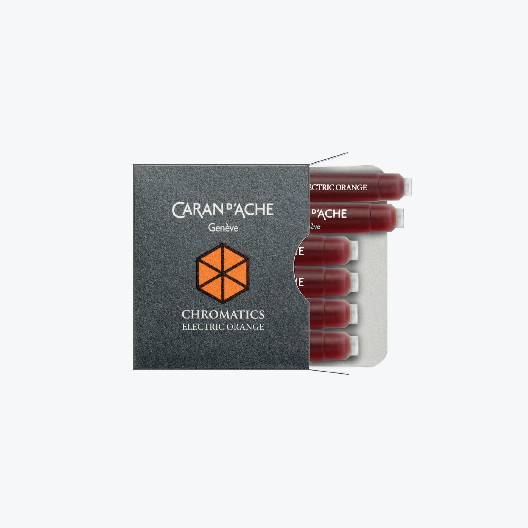 Caran d'Ache - Fountain Pen Ink - Chromatics - Cartridges - Electric Orange