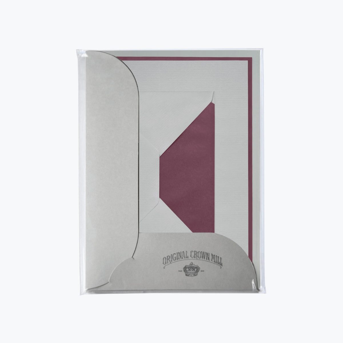 Crown Mill - Letter Set - Compendium - A5 - Grey/Burgundy (Set of 8) <Outgoing>