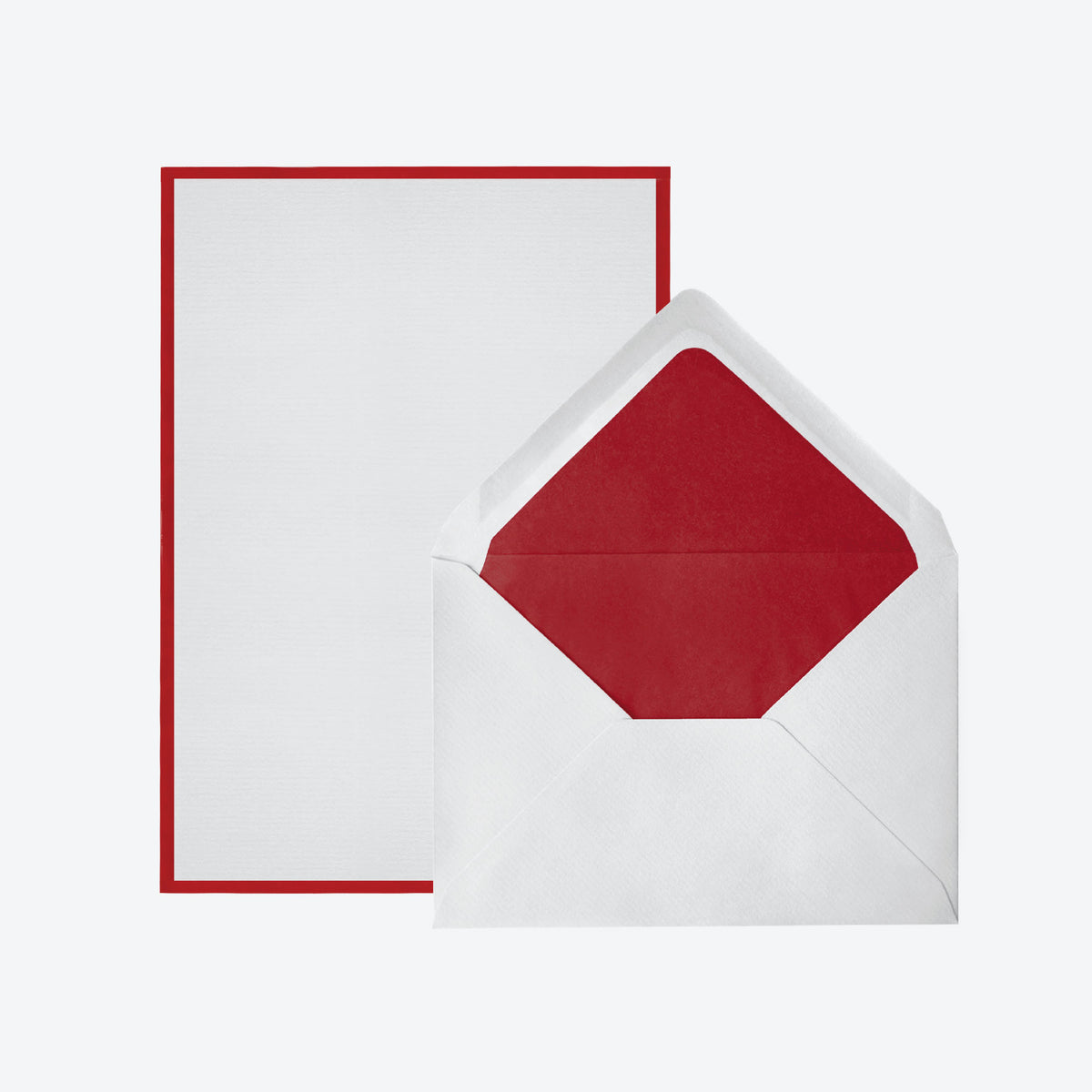 Crown Mill - Letter Set - Silver Line - A5 - White/Red (Set of 25)