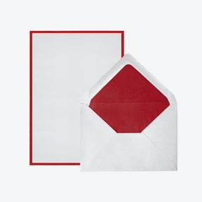 Crown Mill - Letter Set - Silver Line - A5 - White/Red (Set of 25)