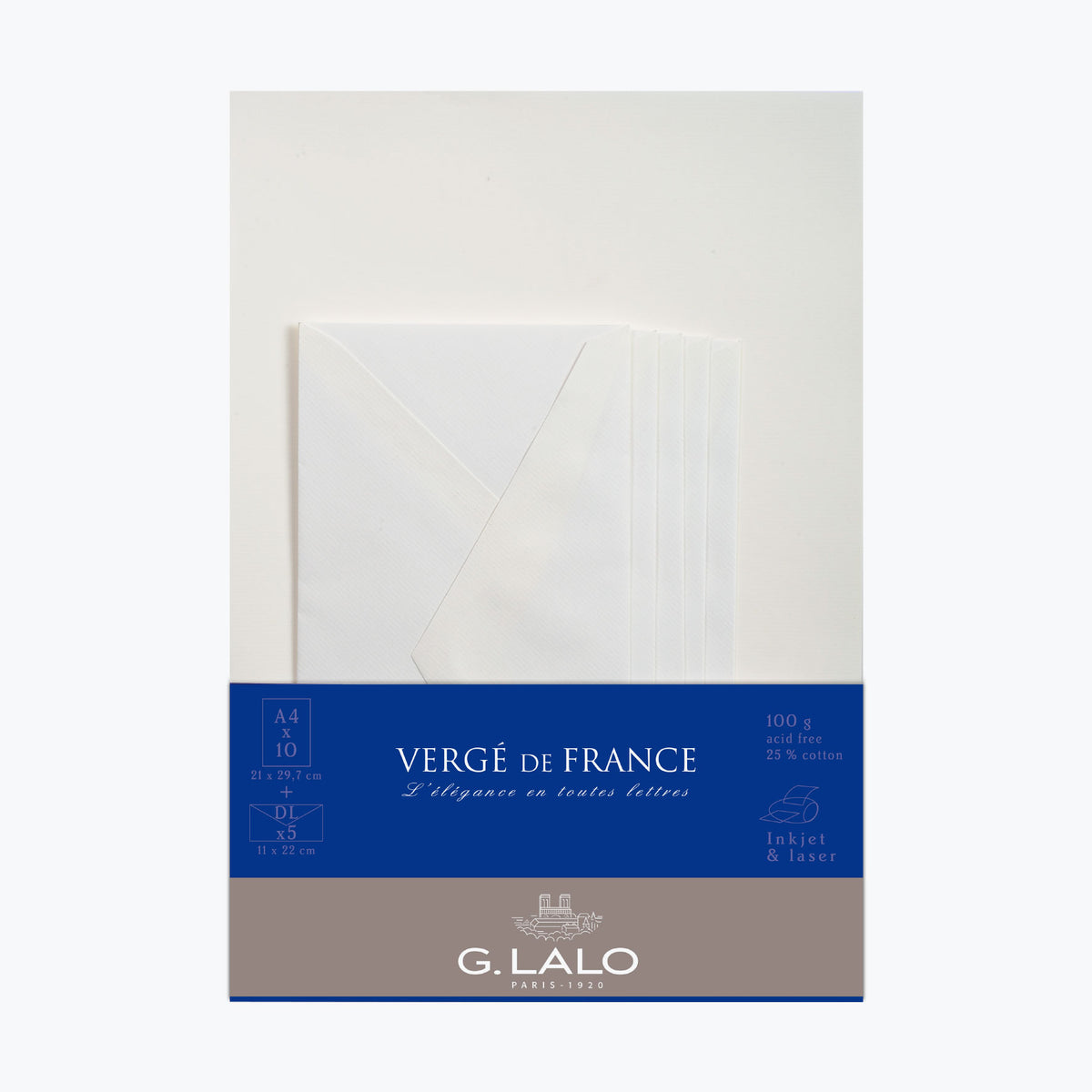 G. Lalo - Letter Set - Correspondence - A4 - Laid Off-White (Vergé de France)