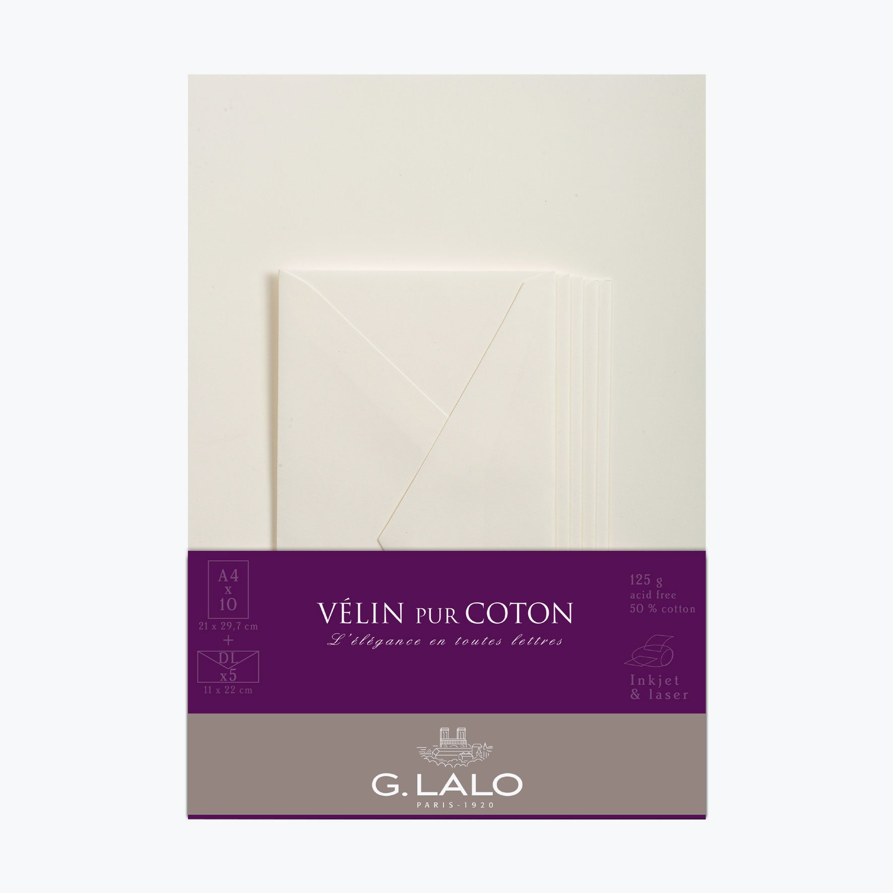 G. Lalo - Letter Set - Correspondence - A4 - Cotton Cream (Vélin Pur Coton)